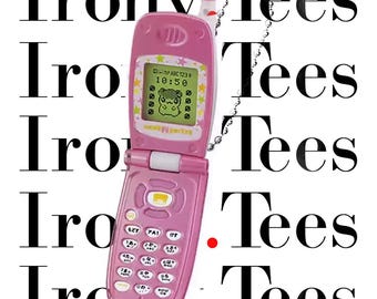 Kawaii Flip Phone Keychain Toy – Retro Mini Cell Phone with Pixel Screen & Charm Chain, Cute Japanese Style Accessories for Bags / Gifts