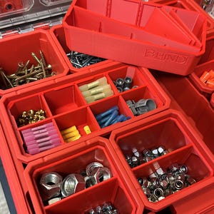 Milwaukee Packout 8430 & 8435用ビン仕切りキット、モジュラーオーガナイザーインサート4個付き、素早い取り付け、全パーツ付属 | BHIND
