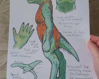 Print - SciFi Reptile Person - alien, fantasy