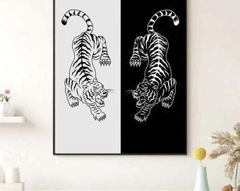 Poster Yin Yang-tijger
