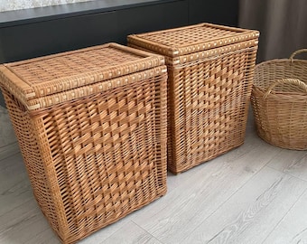 Handmade Willow Woven Laundry Basket: Rectangular Wicker Storage