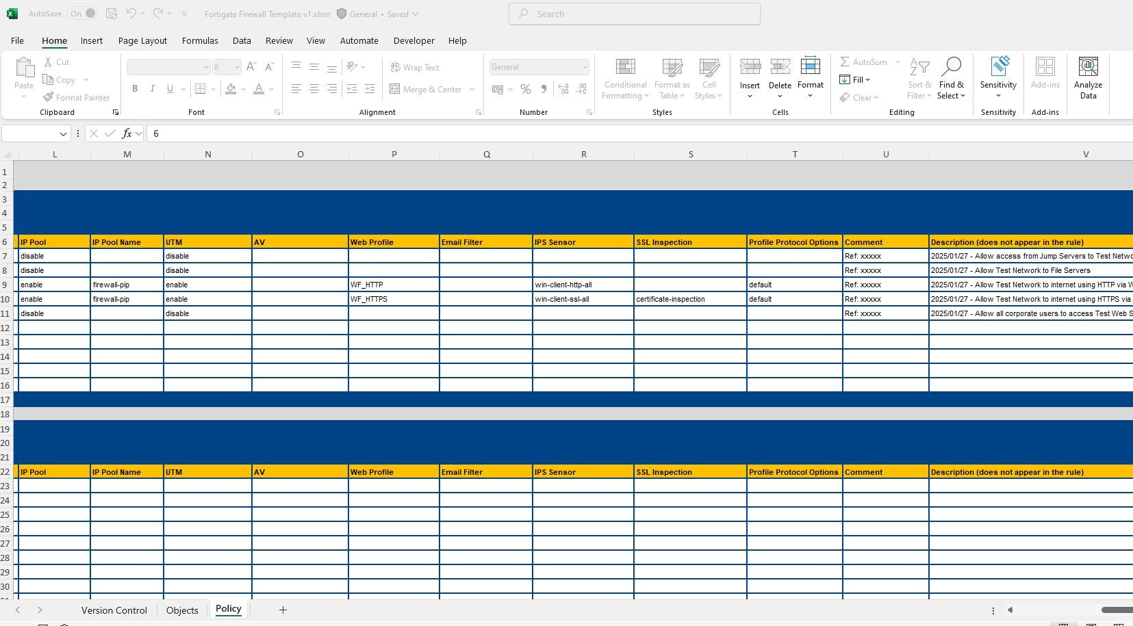 Fortigate Firewall Policy and Object Excel Template - Etsy