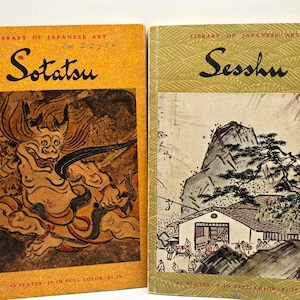 Vintage Japanese Art Books - Sotatsu & Sesshu - Library of Japanese Art Series - 1950s Tuttle Publishing