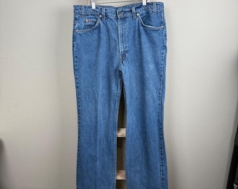 Jeans Levi's 517 vintage de los años 80, con etiqueta naranja, corte bota, color azul, talla 36x31, EE. UU.