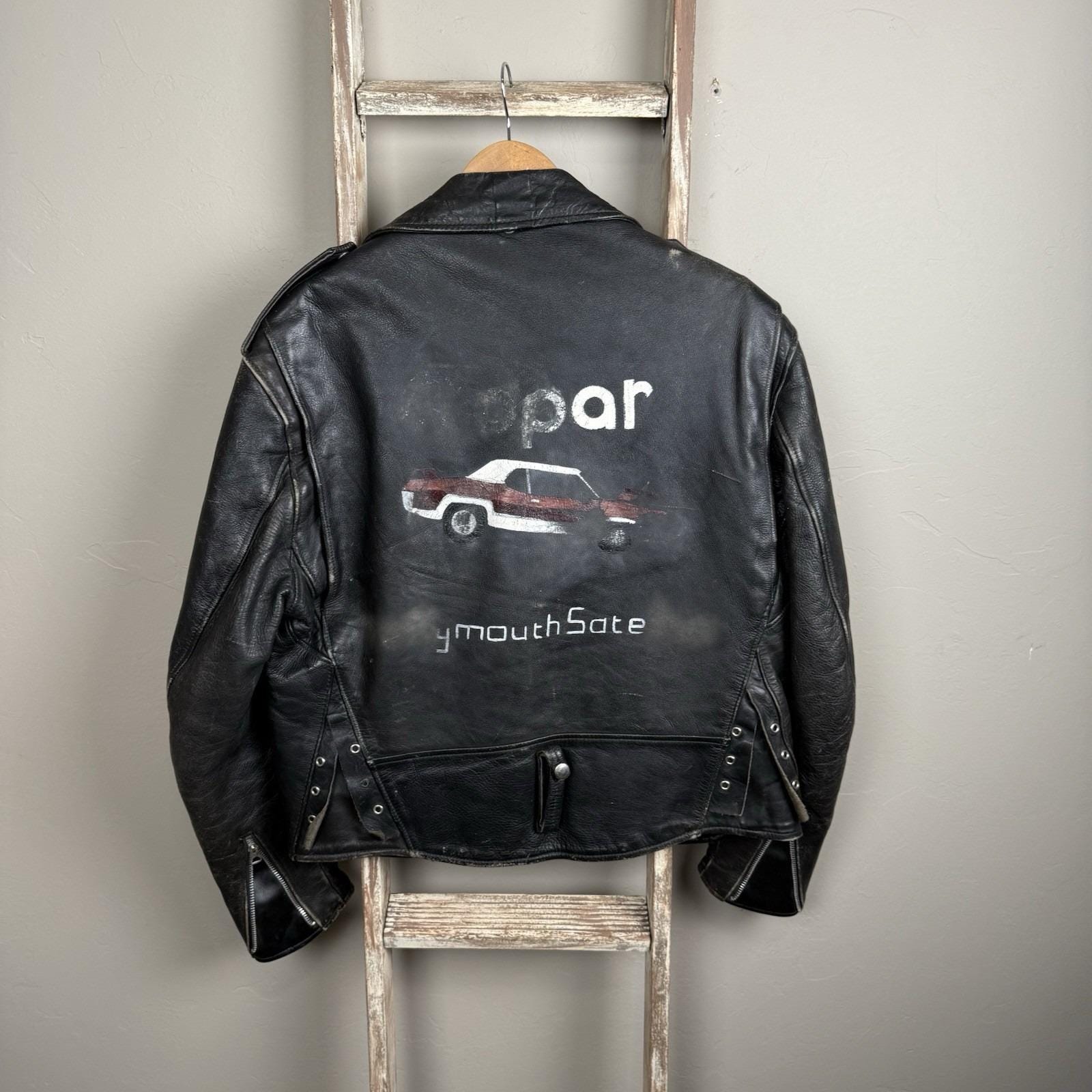 ジャケット・アウター Schott Painted Perfecto Leather Jacket M Schott Perfecto Leather Jacket 44 - Etsy