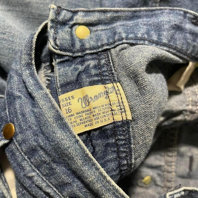 Pantalones vaqueros acampanados de mezclilla Wrangler para mujer, estilo vintage de los años 60, fabricados en EE. UU., talla 30x25, 16 imagen 6