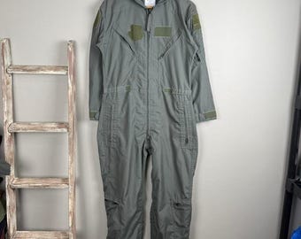 Vintage 90s US AirForce Fire Resistant Summer Flight Coveralls size 38Short