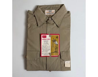 Vintage 50s/60s Sears New Old Stock Pinned Button Up Shirt size 14.5 Med