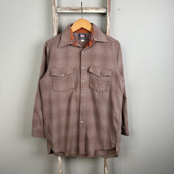 Vintage 50s Woolrich Wool Button Longsleeve Flann… - image 1