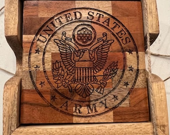 Usaf Coasters Air Force Wooden Coaster Sets - Handmade USAF Logo Coasters Set of 4 ...