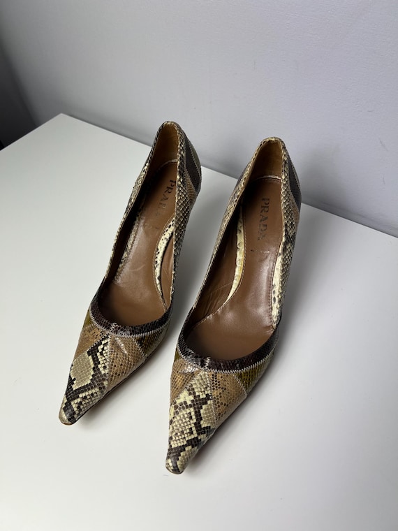 Vintage Prada Python Leather Pumps Heels EU 39.5 … - image 7