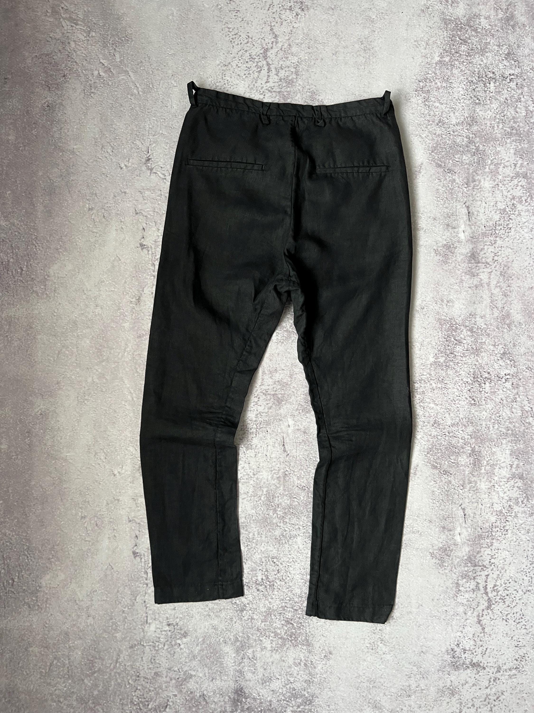Avant Garde Layer-0 Black 100 % Linen Trousers Pants SS16 Size 