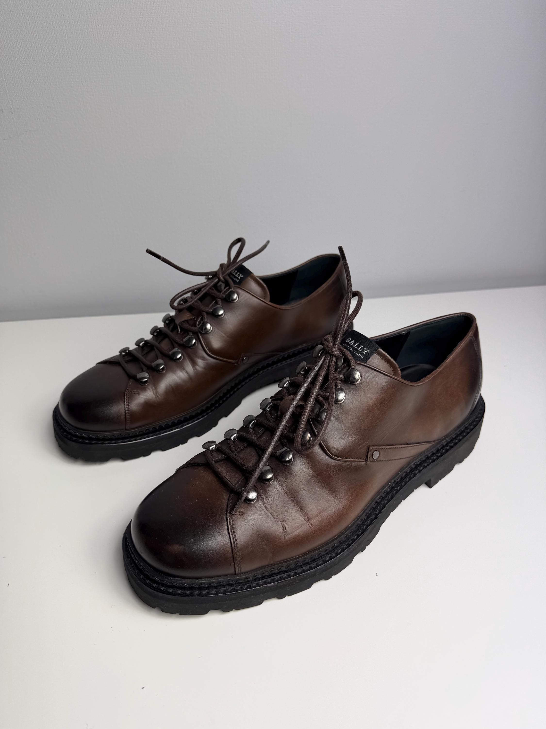 Bally Switzerland Brown Leather Shoes Vibram Sole Men's EU 43 US
