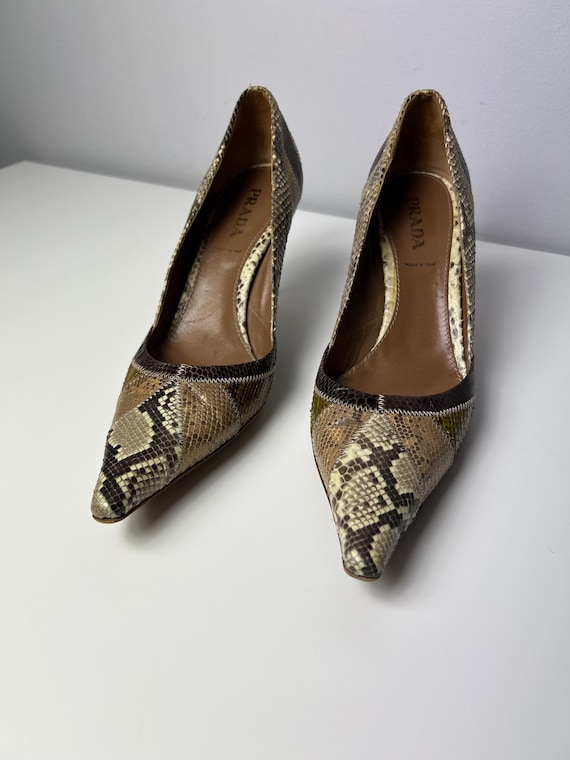 Vintage Prada Python Leather Pumps Heels EU 39.5 … - image 4
