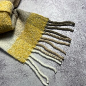 Acne Studios Rutig Ull Mohair Halsduk Rutig Fransar Flerfärgad Flerfärgad Unisex Tillverkad i Italien Logotyp bild 9