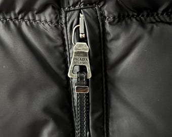 ジャケット・アウター PRADA 00's archive Shiny nylon jacket 40 Vintage Prada Women's Black Down Puffer Long Nylon Jacket Coat