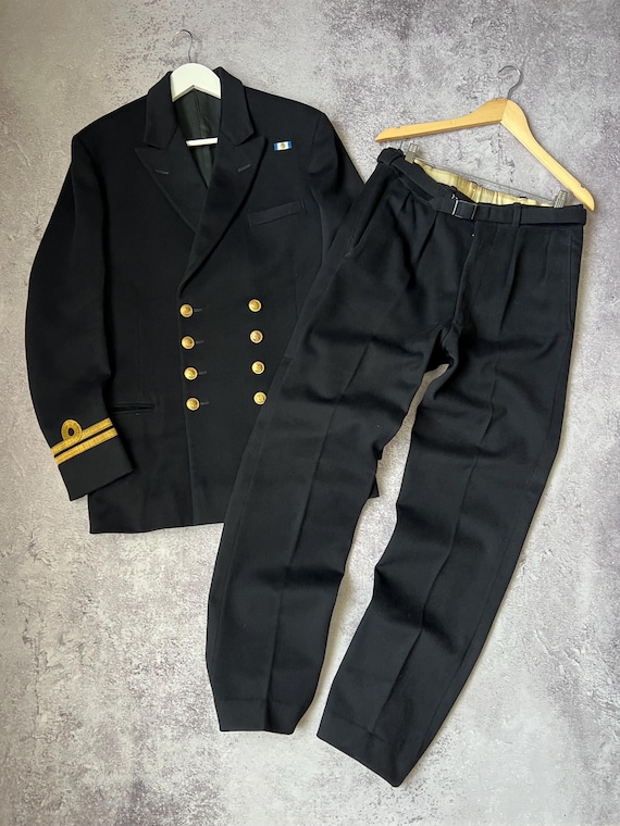 Gieves&Hawkes 50sヴィンテージ ネイビー ダブルブレザー Gieves & Hawkes製ヴィンテージ英国海軍士官制服スーツ｜ダブル
