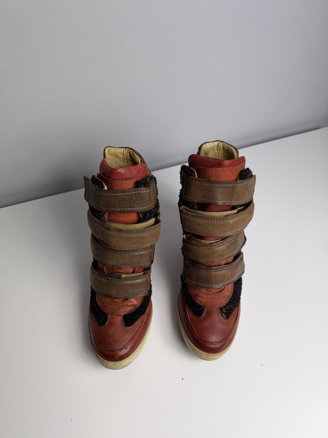 Vintage Airstep A.S.98 Wedge Sneakers Leather High Top EU 36 US 6 Isabel Marant, foto 4 di 5