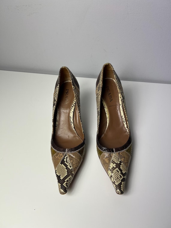 Vintage Prada Python Leather Pumps Heels EU 39.5 … - image 3