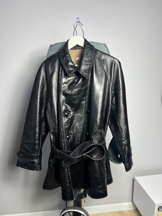 Rate Vintage Giusti Roma Piazza Trevi 1940s- 50s Leather Long