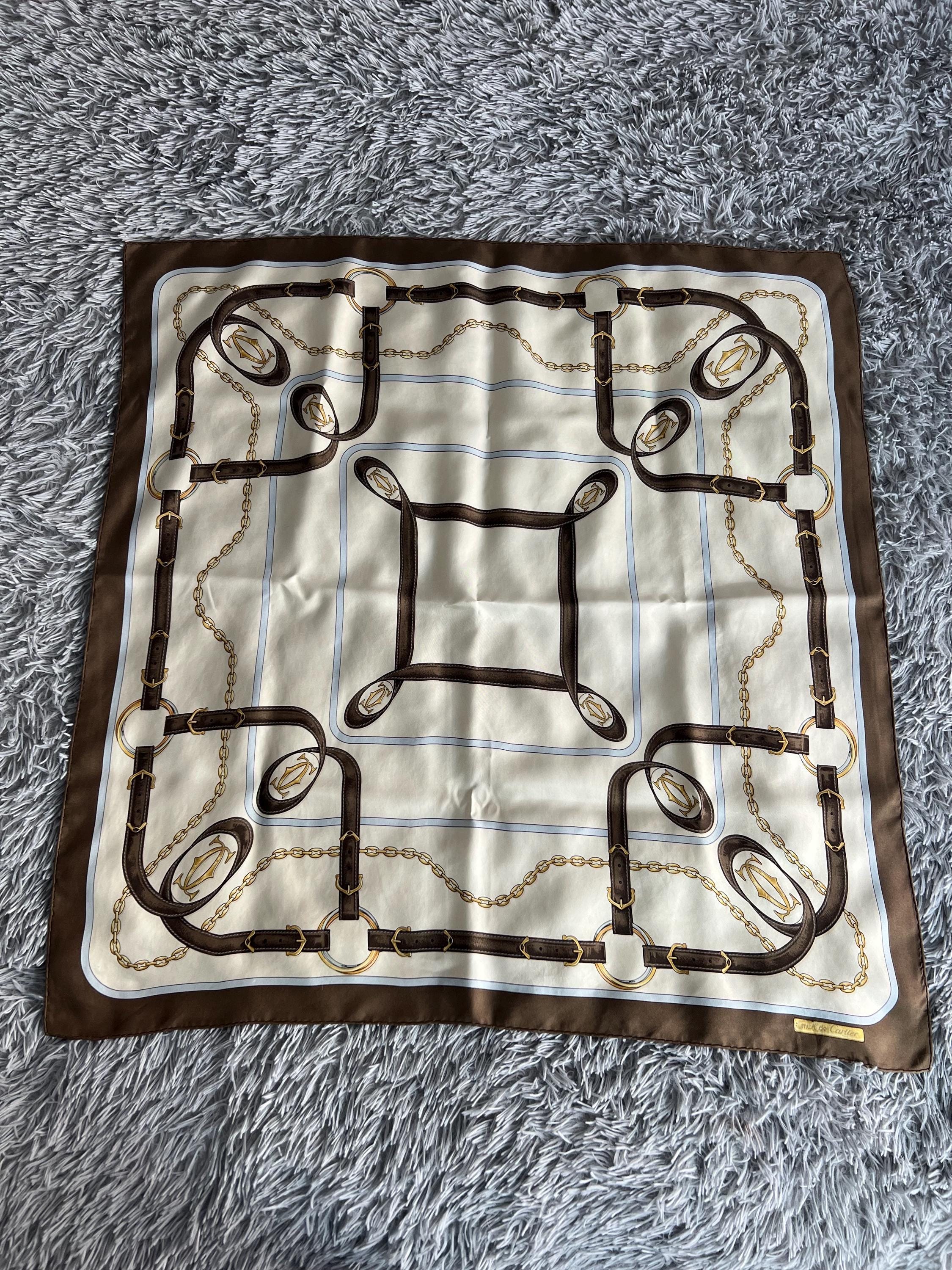Vintage 90s Must De Cartier Silk Scarf – Equestrian Print - Etsy
