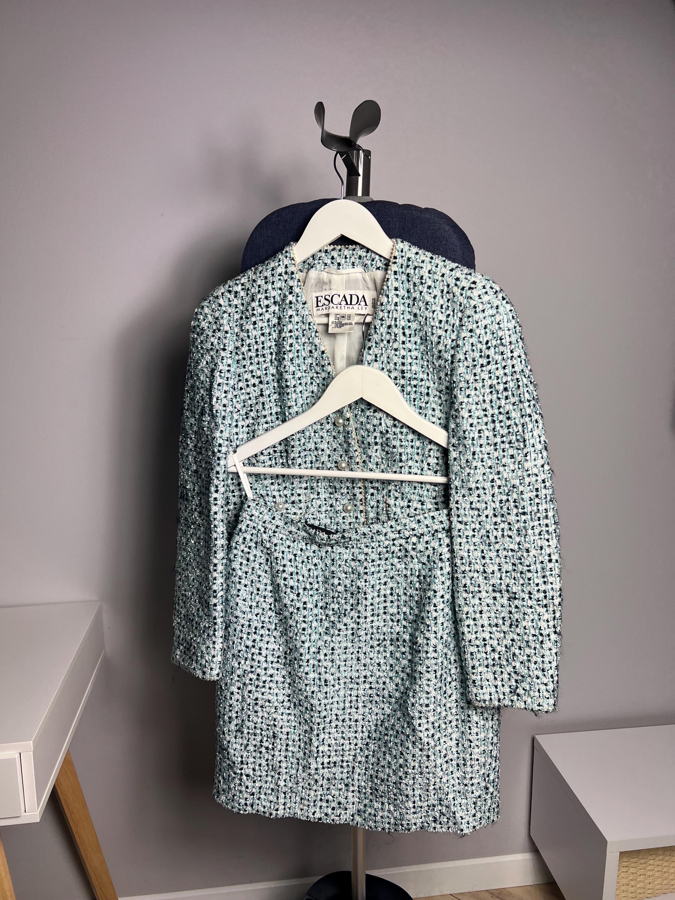 Vintage Escada Margaretha Ley Vintage Tweed Suit Set 2 Pieces 