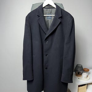 Eduard Dressler Wool Cashmere Long Coat Classic Overcoat Blue Men’s Size US 40 / M EU - 50 Germany