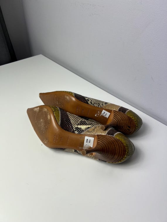 Vintage Prada Python Leather Pumps Heels EU 39.5 … - image 11