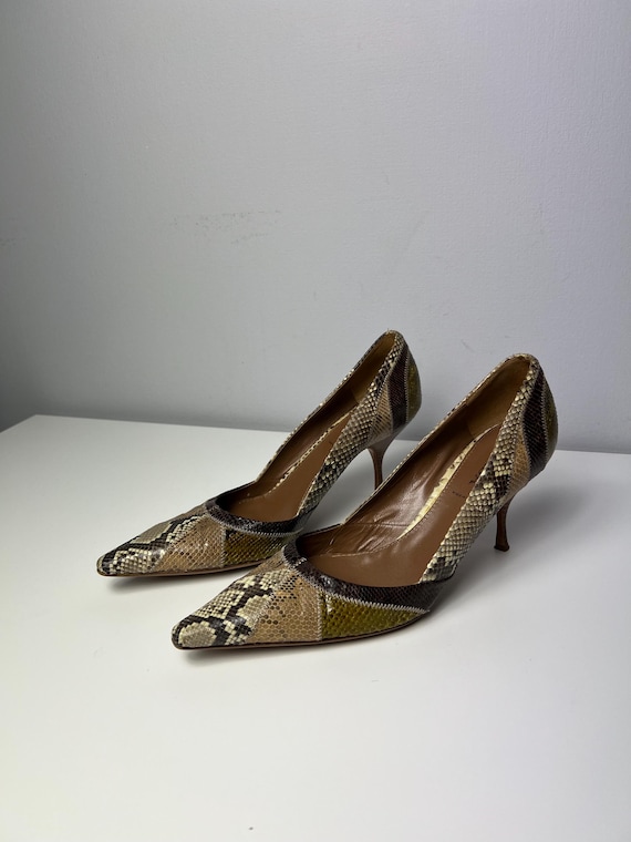 Vintage Prada Python Leather Pumps Heels EU 39.5 … - image 1