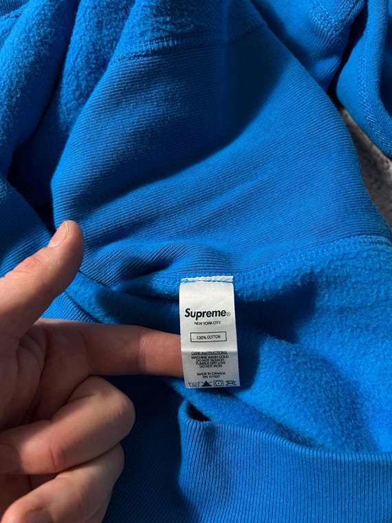 Supreme Red Box Logo Hoodie Fashion Blue Mens- Size XL 100% Cotton