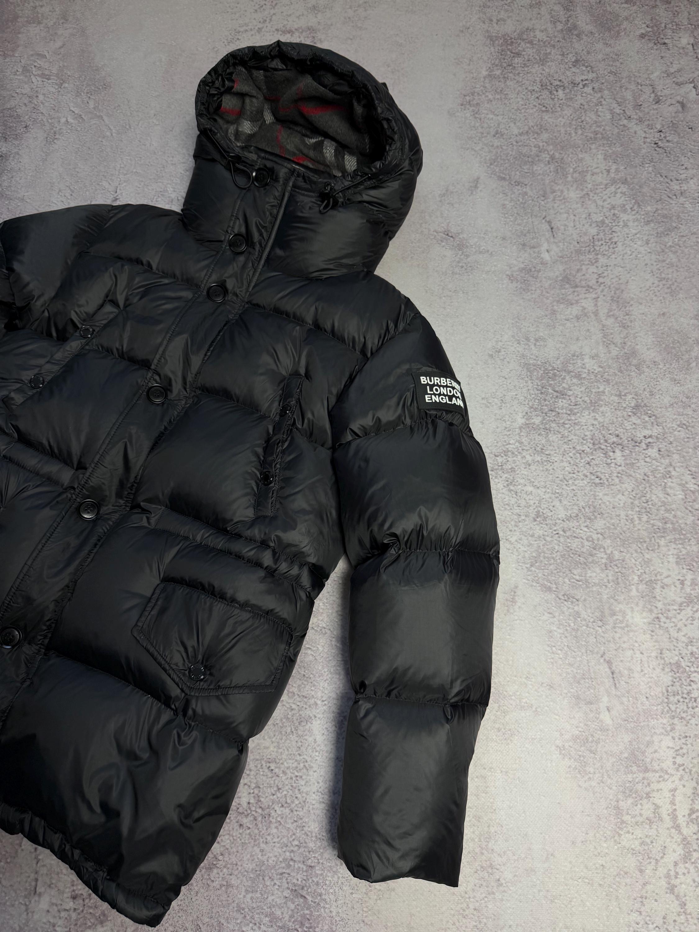 ♡BURBERRY London England B B柄ブラックジャケット♡ RRP 1390 Burberry London England Lockwell Puffer Long Down Jacket