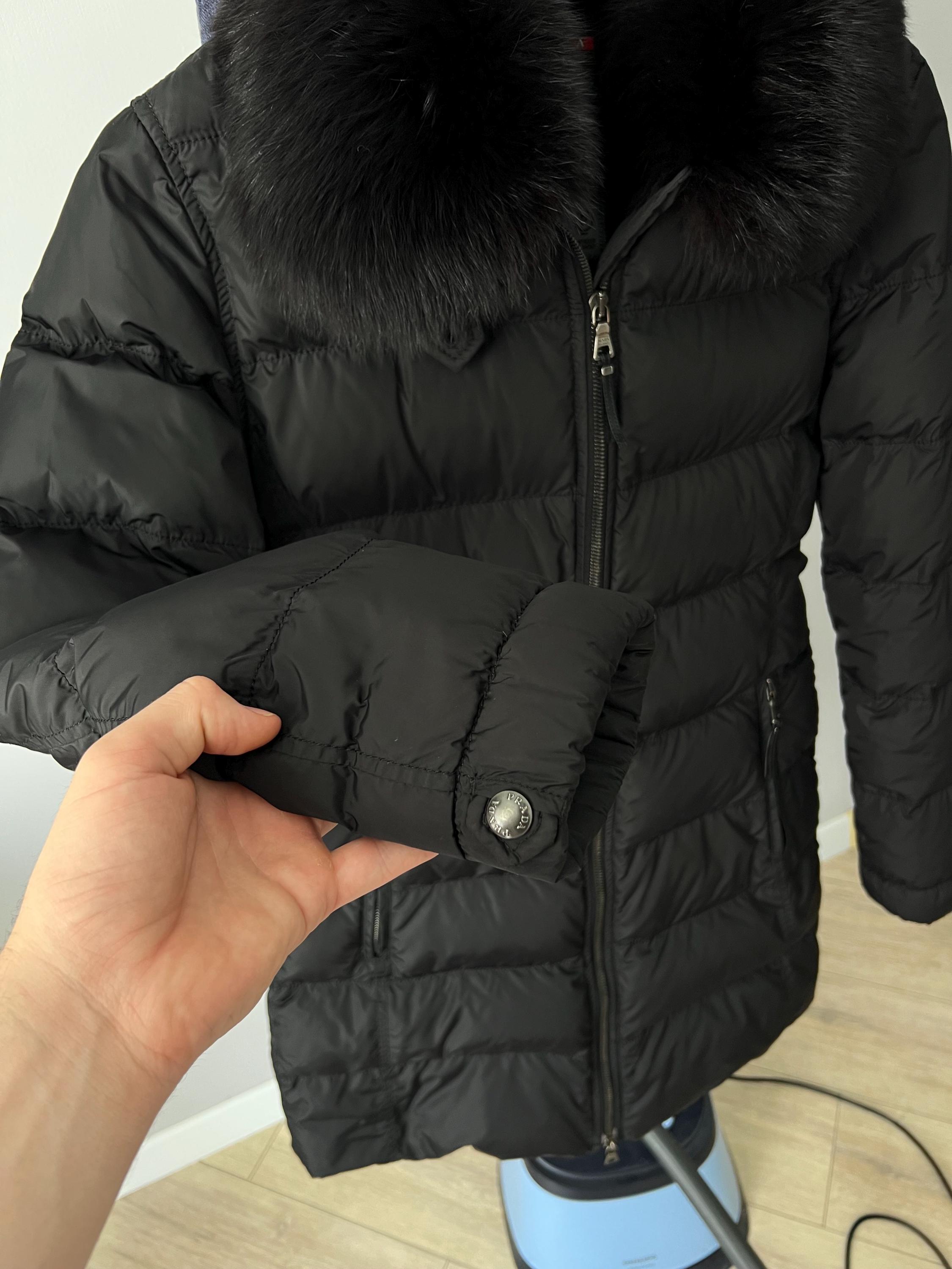 Vintage Prada Women's Black Down Puffer Long Nylon Jacket Coat