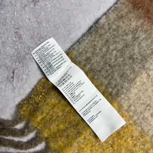 Acne Studios Rutig Ull Mohair Halsduk Rutig Fransar Flerfärgad Flerfärgad Unisex Tillverkad i Italien Logotyp bild 13