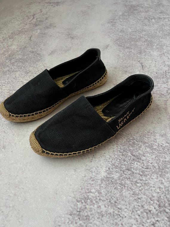 Saint Laurent Paris Black Canvas Espadrilles – Size 38 US 8  display picture 1