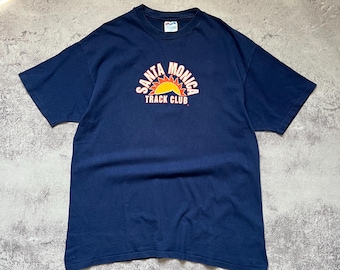 Vintage 90s Nike Santa Monica Track Club Distressed T-shirt