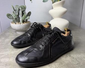 Louis Vuitton Men’s Black Leather Low Top Sneakers Casual Designer Shoes LV 9.5