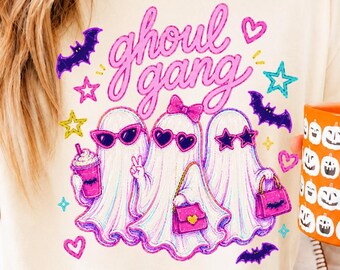 Ghoul Gang Halloween Ghost PNG, Girly Spooky Friends (Digital Download)