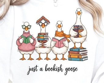 Just a Bookish Goose png Silly goose Trendy PNG Popular PNG Silly Goose Bookish Png Book Nerd Png Funny Goose Png Book Lover Design