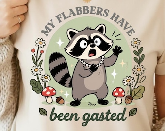 Funny Raccoon PNG – My Flabbers Have Been Gasted Meme Sublimation Design for POD & Crafts