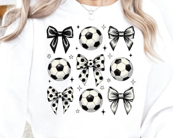 Retro Soccer Bow Png, Soccer Bow Png, Game Day, Coquette Soccer Png Shirt Design, Soccer Mom Png, Soccer Mama Png, Fall Sports Png