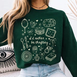 I'd rather be thrifting Png | Minimalist Thrifter Png | Mother's day Png| Retro Thrift Lover Png | Cottagecore Png | Grandmacore Kitchen Png