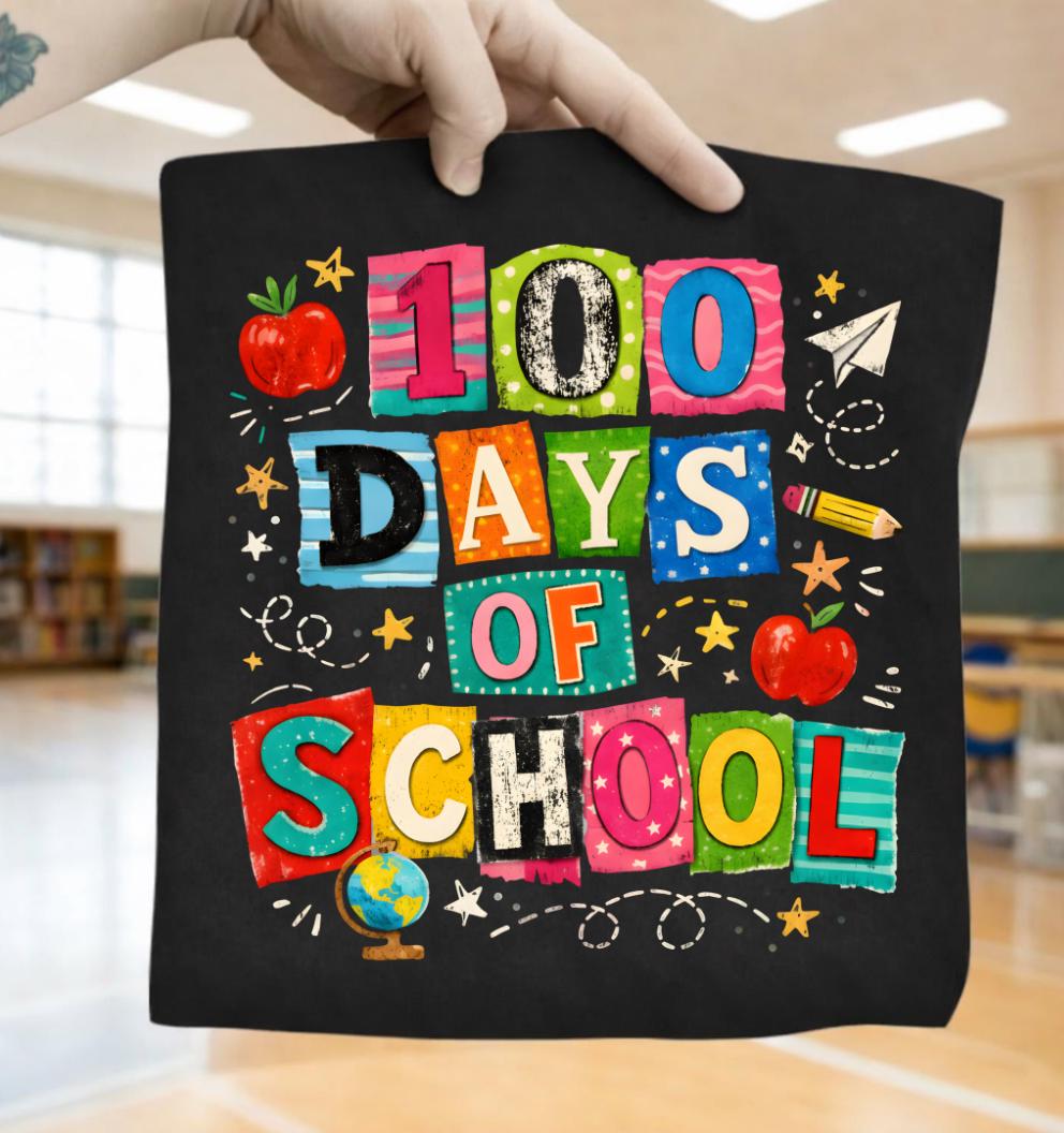 100 Days of School PNG | Colorful Coquette 100th Day Shirt Design ...
