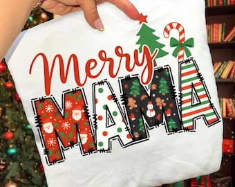 Joyeuse maman PNG | Maman Noël PNG | Arbre à coquettes des Fêtes PNG | Sublimation festive pour maman | Ambiance de Noël PNG | Téléchargement instantané
