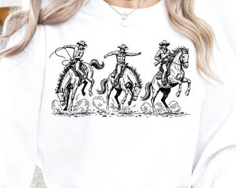 Cowboy Gang PNG | Western Rodeo Sublimation Design | Vintage Horse Riding Cowboy PNG | Retro Country Western Graphic | Trending Digital PNG