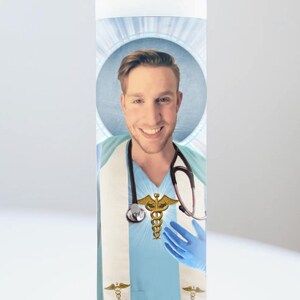 Custom Male Health Worker Prayer Candle | Unscented | 7 Day Candle | Funny Unique Gift
