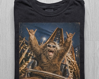 Sasquatch Rollercoaster Shirt, Funny vintage shirt, Funny Bigfoot shirt, Bigfoot Roller Coaster Shirt, Retro Bigfoot T-shirt, bigfoot gift