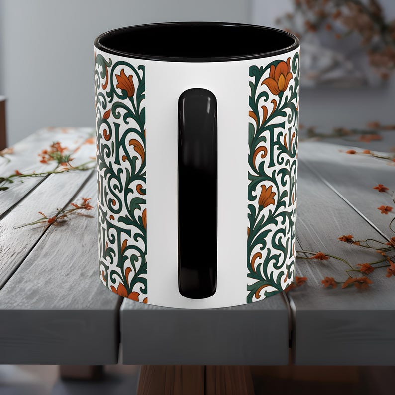 Hidden Phrase Coffee Mug, Fuck This Shit, Floral Mug, Cussword Mug, Hidden Swear Word Mug, Subtle Profanity Mug, Hidden Message Mug, Vines image 4