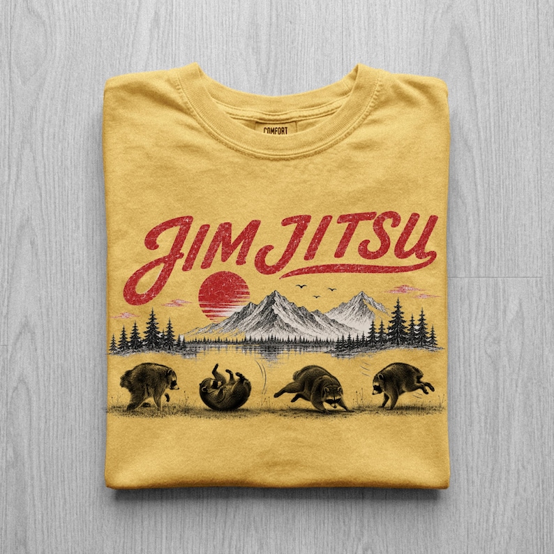 Jimothy Shirt, Jim Jitsu Shirt, Viral Seattle Raccoon Tee, Trendy Raccoon Meme Shirt, Jimothy racoon tee, oversize, famous Seattle raccoon Mustard