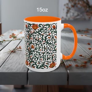Hidden Phrase Coffee Mug, Fuck This Shit, Floral Mug, Cussword Mug, Hidden Swear Word Mug, Subtle Profanity Mug, Hidden Message Mug, Vines image 5