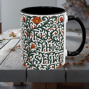 Hidden Phrase Coffee Mug, Fuck This Shit, Floral Mug, Cussword Mug, Hidden Swear Word Mug, Subtle Profanity Mug, Hidden Message Mug, Vines Black